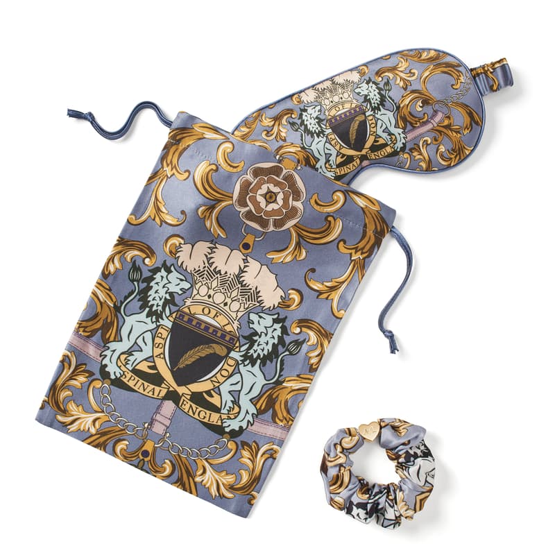 Aspinal Of London Silk Eye Mask Set In Blue
