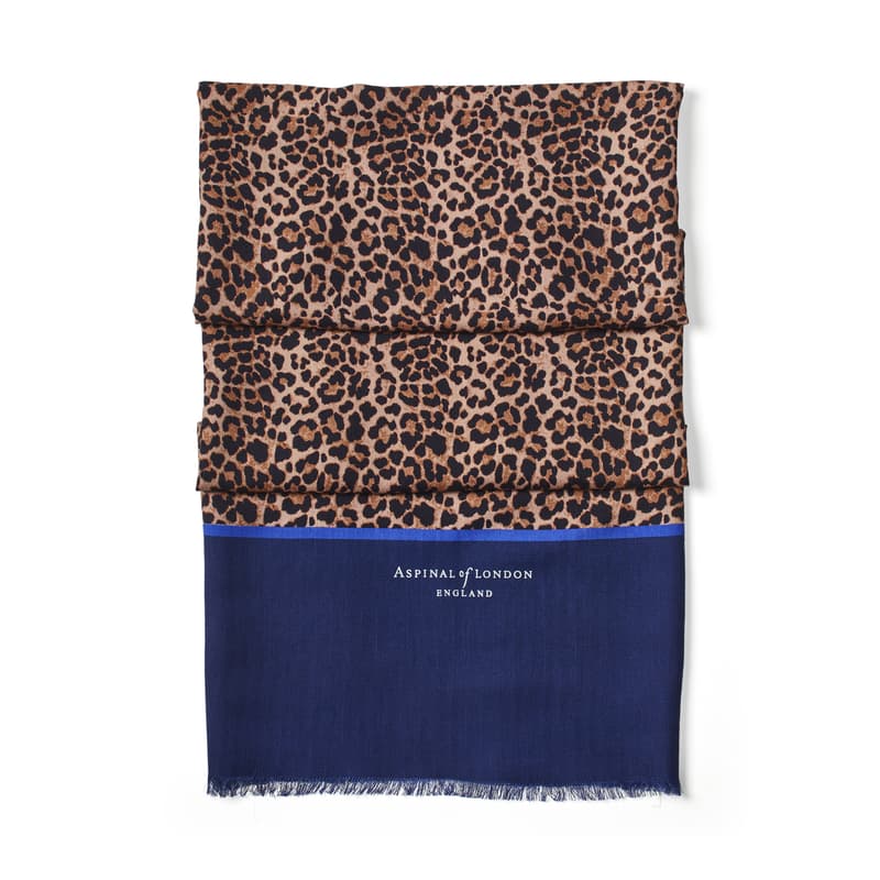 Aspinal Of London Large Merino Wool Scarf In Brown