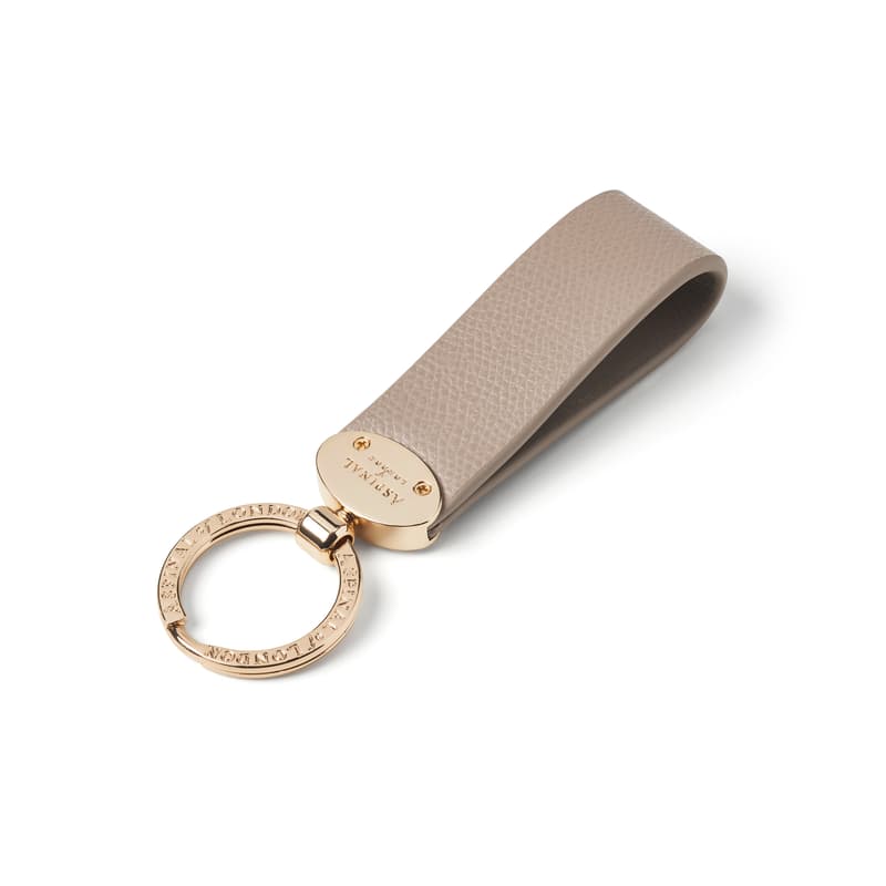 Aspinal Of London Oval Loop Keyring In Neutral