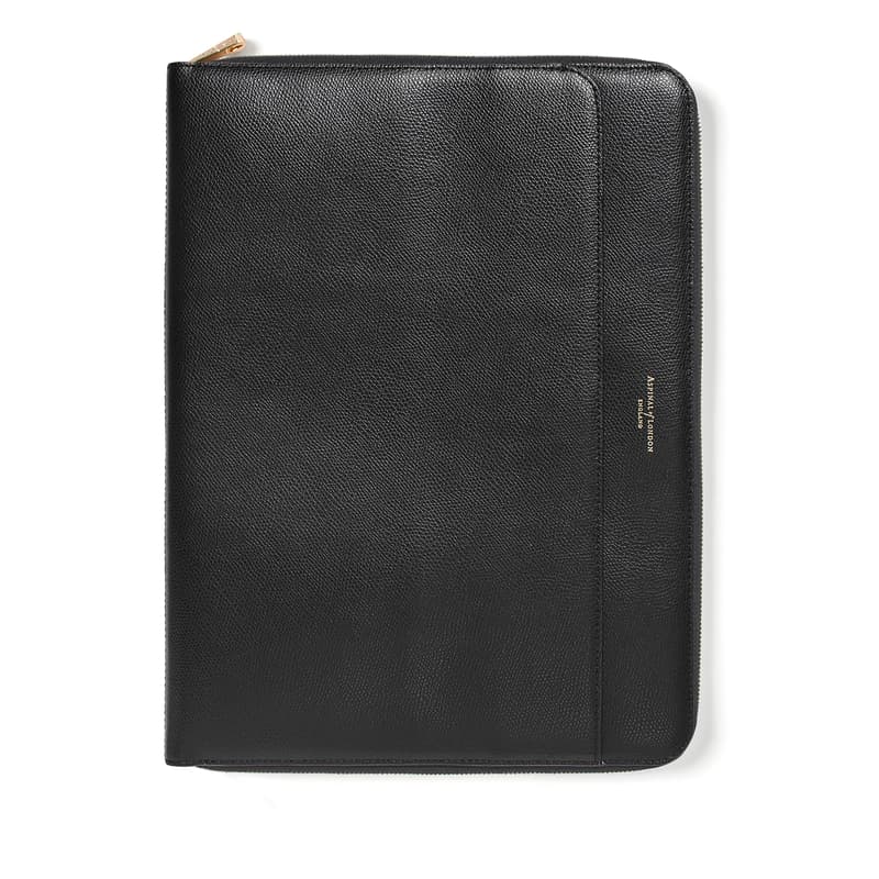 Aspinal Of London A4 Compact Organiser Padfolio In Black