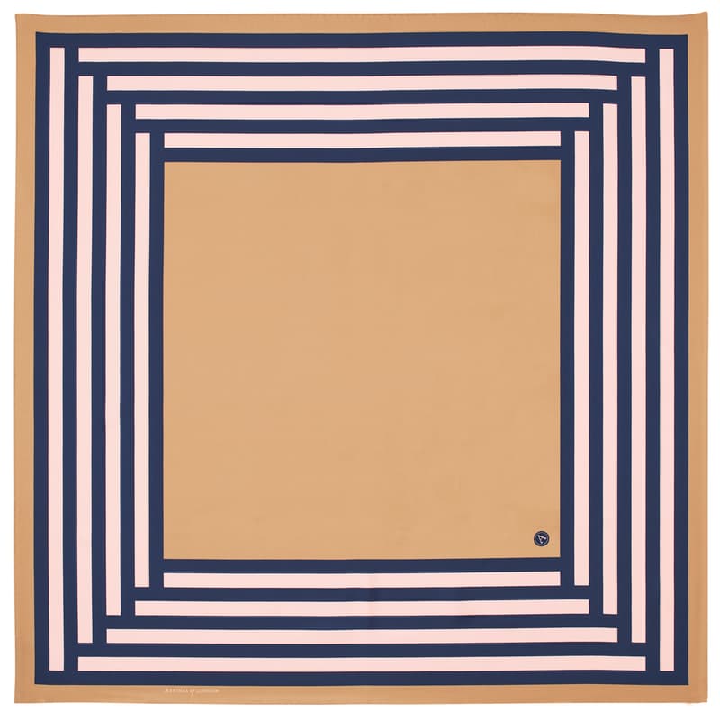 Aspinal Of London Geometric Silk Scarf In Brown