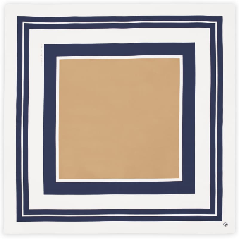 Aspinal Of London Geometric Silk Scarf In Brown