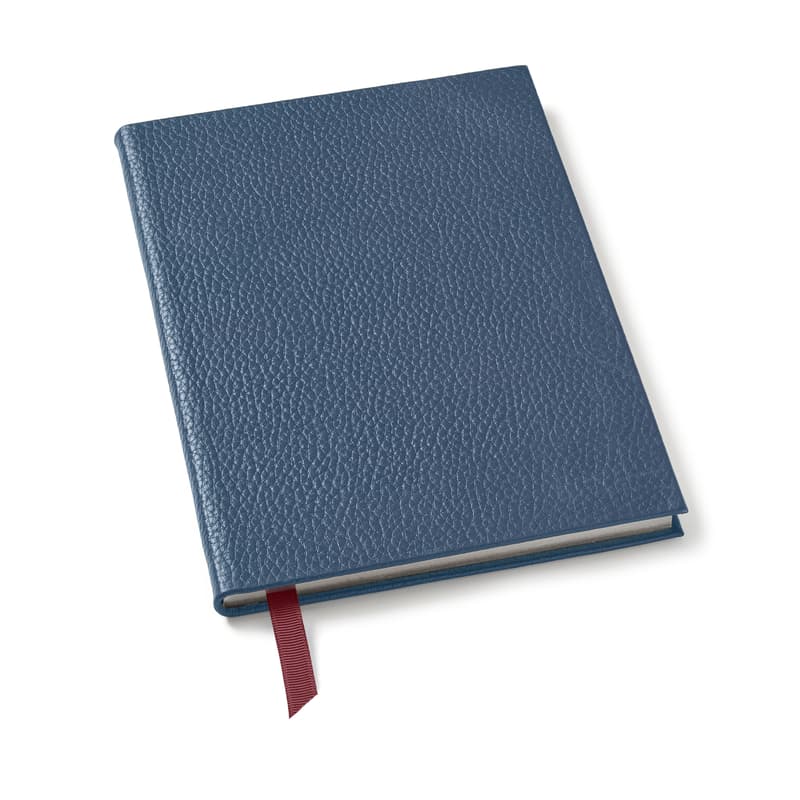 Aspinal Of London A5 Leather Bound Notebook In Blue