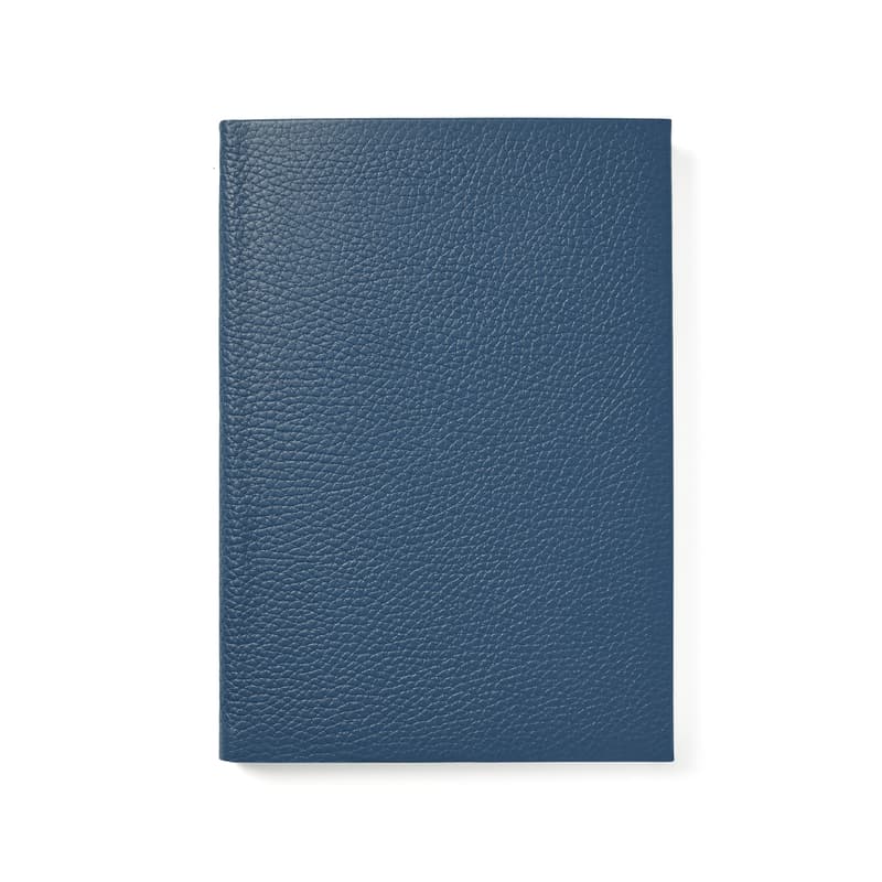 Aspinal Of London A5 Leather Bound Notebook In Blue