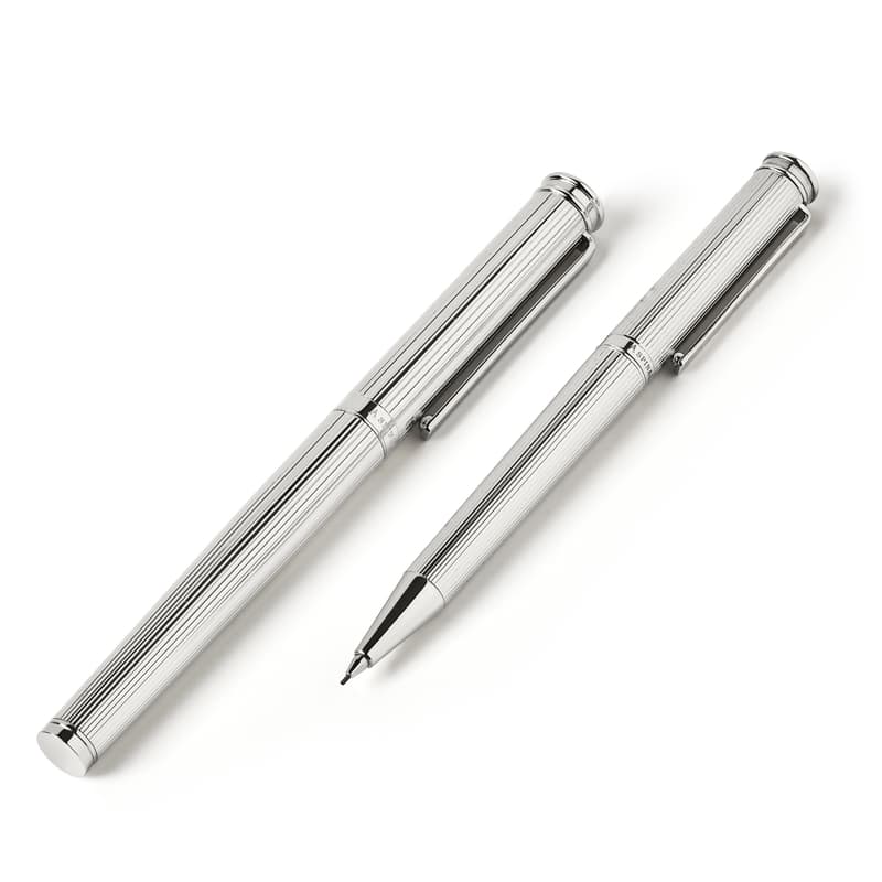 Aspinal Of London Regent Pen & Pencil Set In Silver