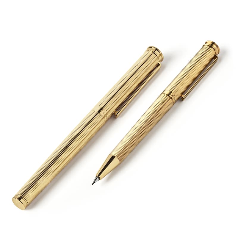 Aspinal Of London Regent Pen & Pencil Set In Gold