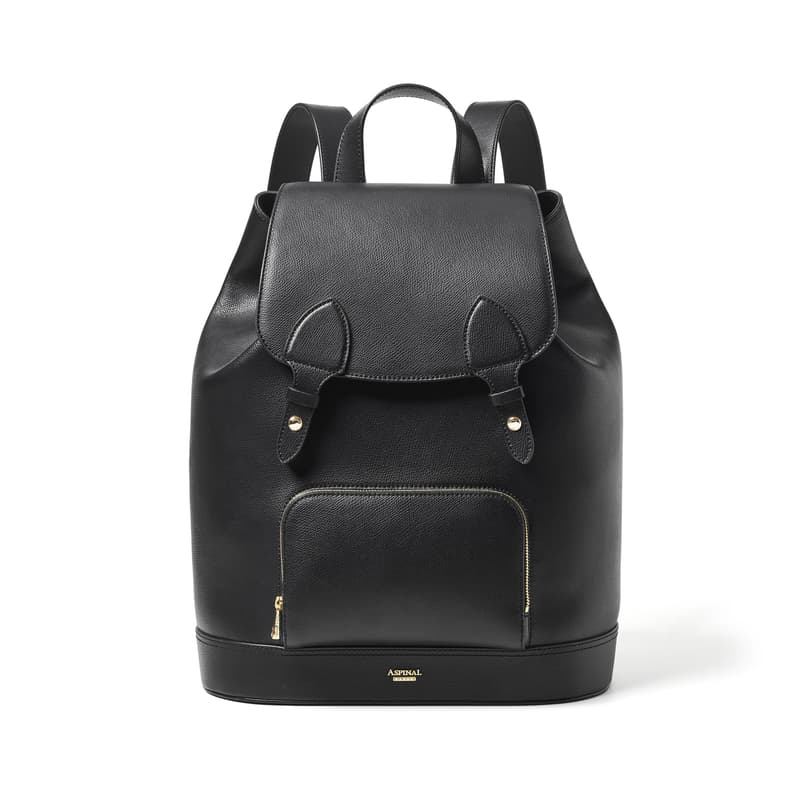 Aspinal of London Women's Backpack in Black Soft Saffiano