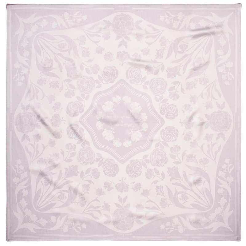 Aspinal Of London Lancashire Rose Silk Scarf In White