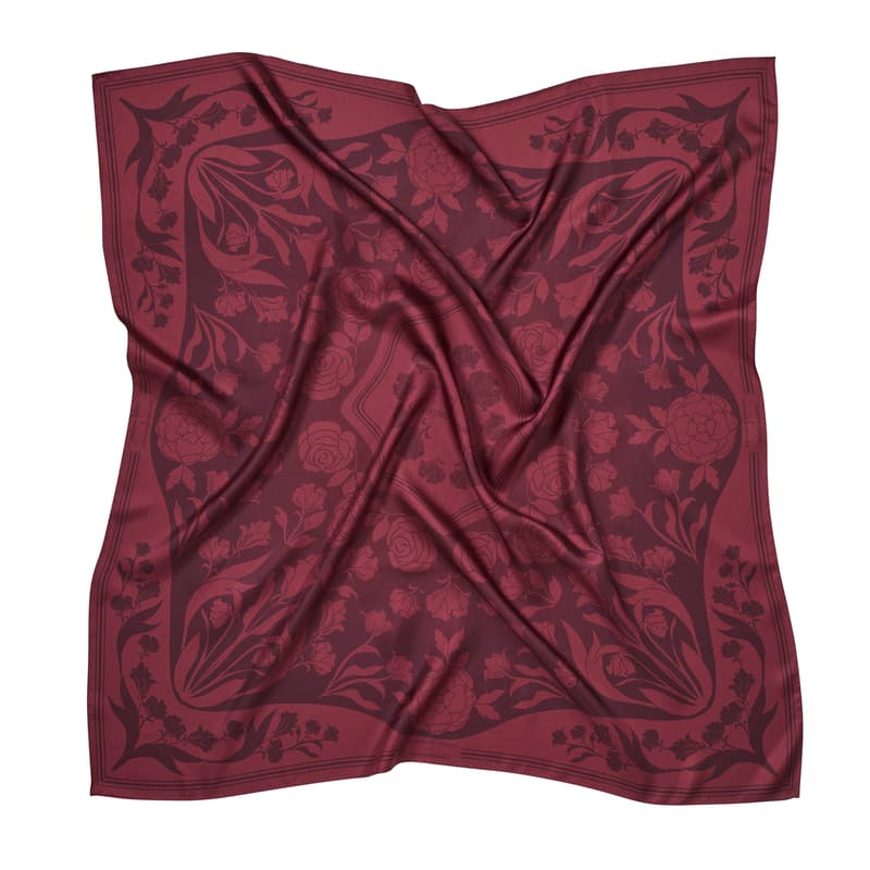 Aspinal Of London Lancashire Rose Silk Scarf In Multi