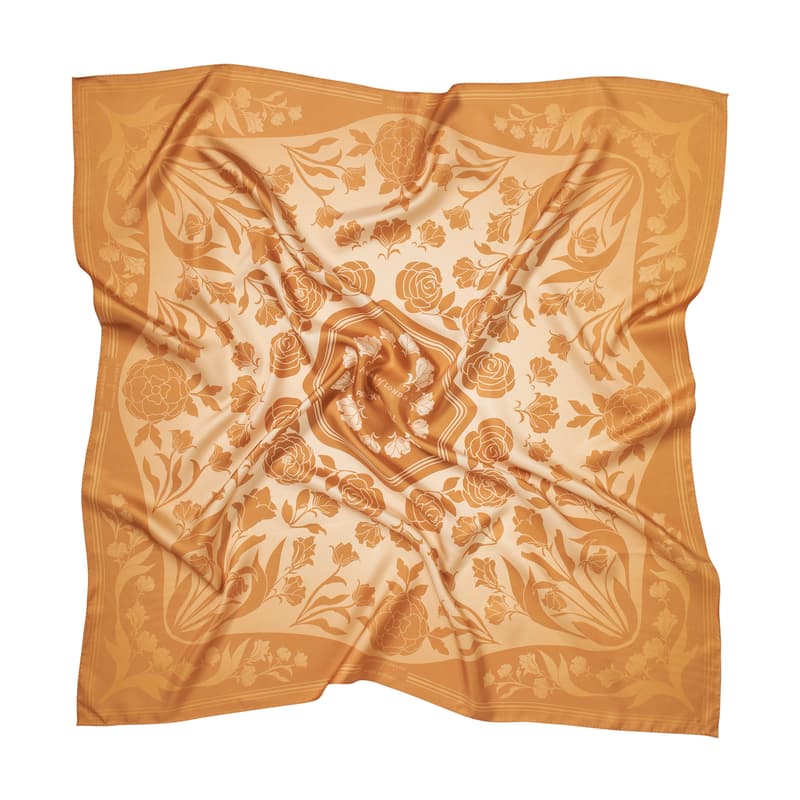 Aspinal Of London Lancashire Rose Silk Scarf In Multi