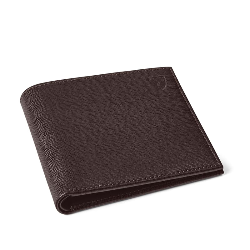 Aspinal Of London 8 Card Billfold Wallet In Brown