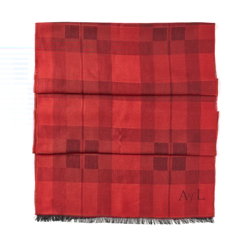 Aspinal Of London Silk Tartan Stole In Red