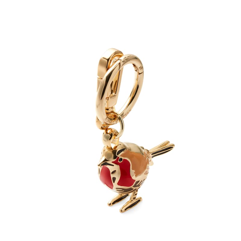 Aspinal Of London Robin Bag Charm & Keyring In Gold