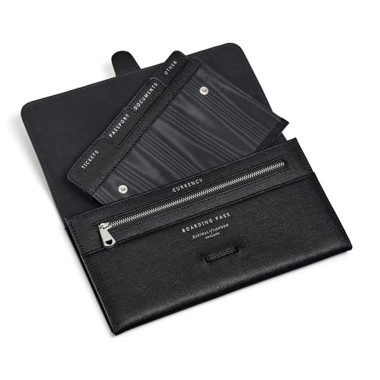 ASPINAL of LONDON トラベル・ウォレット Aspinal Of London トラベルウォレット | ブラック | FARFETCH JP