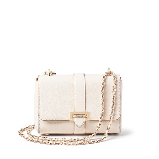 Lottie Shoulder Bag in Ivory Pebble Aspinal of London