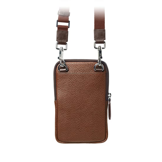 Long Crossbody Phone Pocket Brown Leather Reporter Crossbody Phone