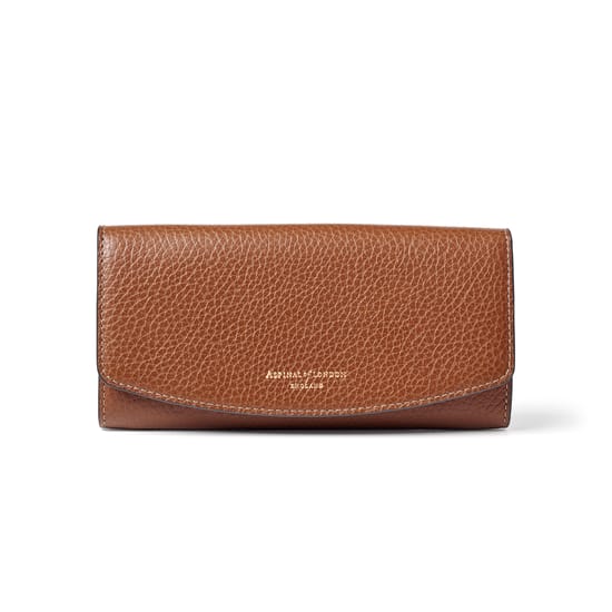 Womens Purse: Tan Pebble Essential Wallet Aspinal of London