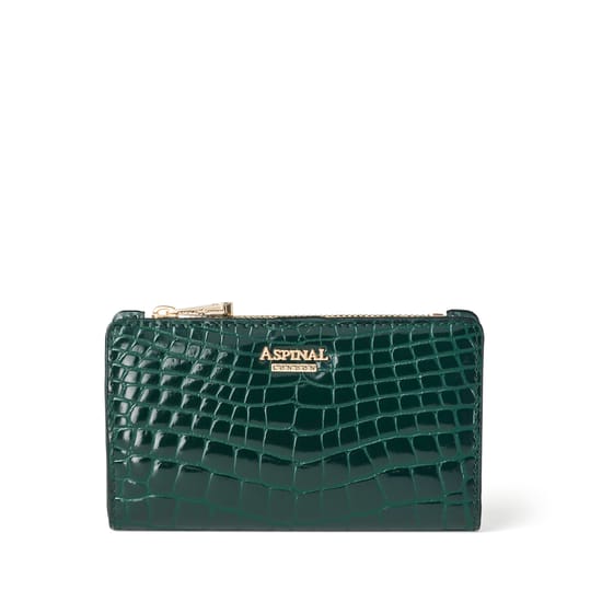 Mayfair® Coin Card Wallet in Evergreen Patent Croc Aspinal