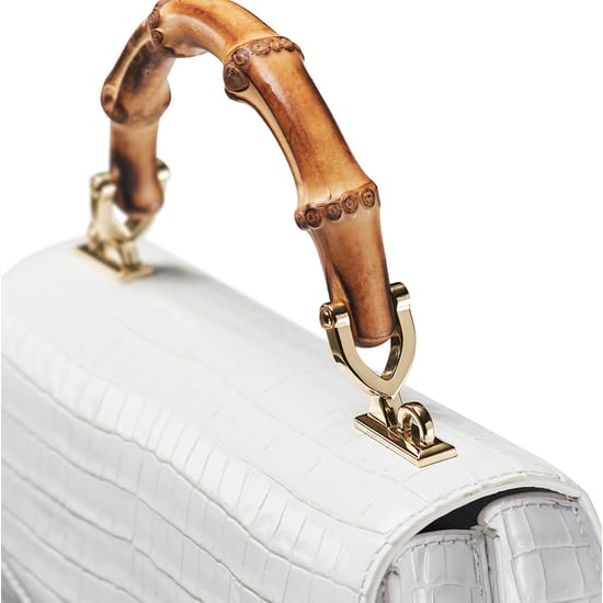 Midi Mayfair® 2 in Deep Shine Chalk White Small Croc | Aspinal