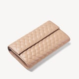 London Clutch Purse with Chain Quilted Soft Taupe