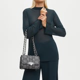 Lottie Bag Silver Metallic Rosette