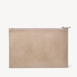 Large Essential Flat Pouch Latte Lizard