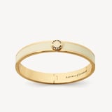 Enamel Earrings & Bangle Set Ivory Enamel & 18ct Gold Plated
