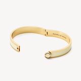 Enamel Earrings & Bangle Set Ivory Enamel & 18ct Gold Plated