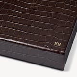 Large Backgammon Set Deep Shine Amazon Brown Croc