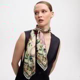 Enchanted Garden Silk Scarf Teal Pure Silk