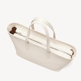Zipped East West Tote With Bee & Flower Charm Chalk White Pebble