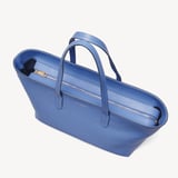 Zipped East West Tote With Bee & Flower Charm Capri Blue Pebble