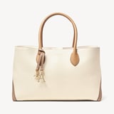 London Tote Deep Taupe & Ivory Pebble