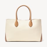 London Tote Deep Taupe & Ivory Pebble