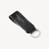 Small Leather Loop Keyring Black Pebble