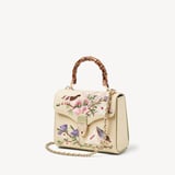 Midi Mayfair® Embroidered Bag English Garden Hand Embroidery on Canvas Raffia