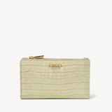 Mayfair® Coin & Card Wallet Deep Shine Pistachio Small Croc