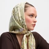The Great British Season Silk Scarf Pistachio Pure Silk