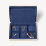 Large Travel Jewellery Case Ivory Pebble