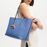 Zipped East West Tote With Bee & Flower Charm Capri Blue Pebble
