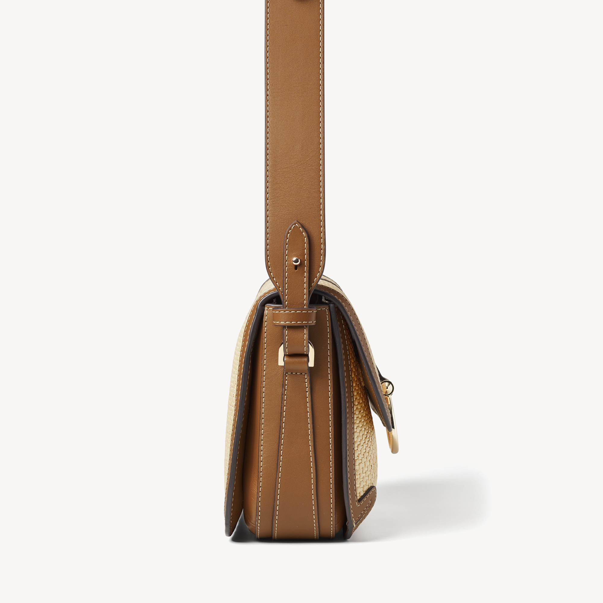 Resort Crossbody Natural Raffia & Smooth Tan