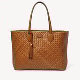 Large Island Tote Tan Woven Leather