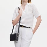 Camera Crossbody Bag Black Pebble
