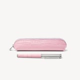 Pen & Pen Case Set Deep Shine Powder Lilac Small Croc