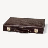 17-inch Backgammon Set Deep Shine Amazon Brown Croc