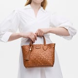 Small Island Tote Tan Woven Leather