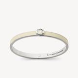 Thin Enamel Bangle Ivory Enamel & Palladium Silver Plated