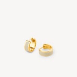 Enamel Huggie Earrings Pistachio Enamel & 18ct Gold Plated