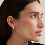 Enamel Huggie Earrings Pistachio Enamel & 18ct Gold Plated
