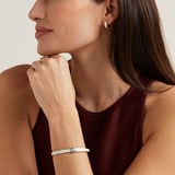 Thin Enamel Bangle Ivory Enamel & Palladium Silver Plated